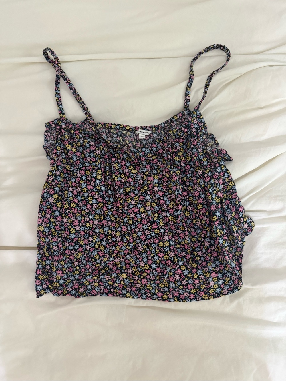 Floral Spaghetti Strap Crop Top